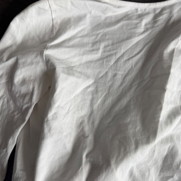 Sunday Best (Aritzia) White Long Sleeve Tie Front Top – Size S - Picture 6 of 6